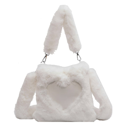 Love Winter Plush Shoulder Handbags