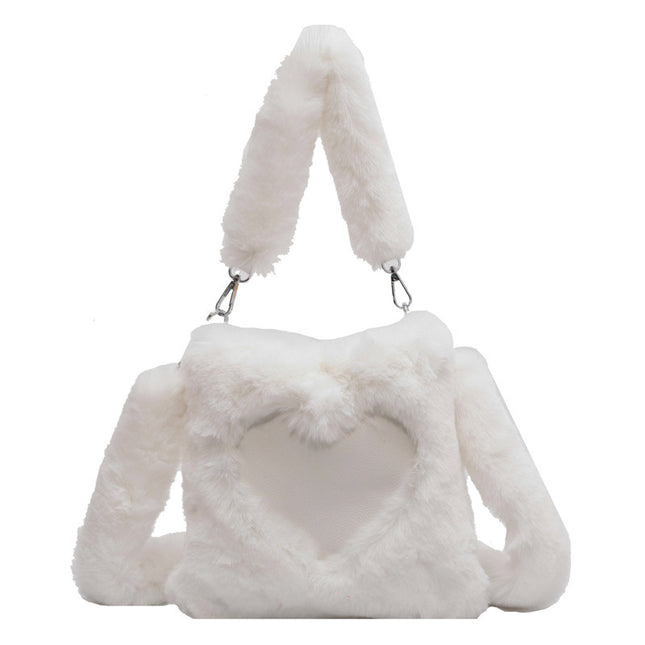 Love Winter Plush Shoulder Handbags