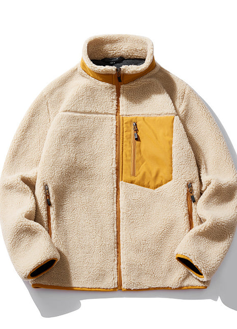 Chaqueta informal de imitación de terciopelo de cordero