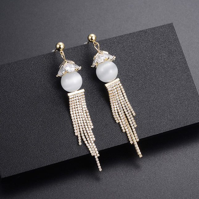 Opal Long Stud Earrings