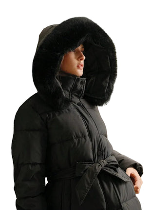 Versatile Women's Padded Winter Coat with Full Zip Closure Black BLNDL