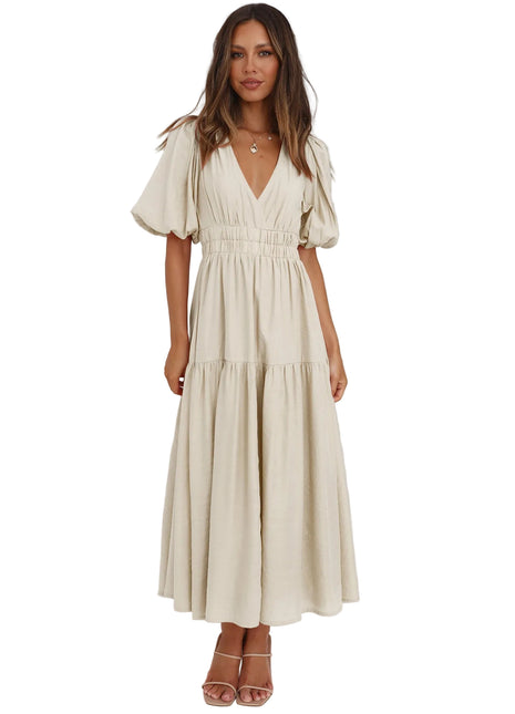 Versatile Women's Ruffled Vacation Dress