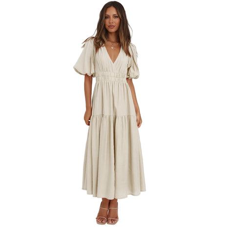 Versatile Women's Ruffled Vacation Dress