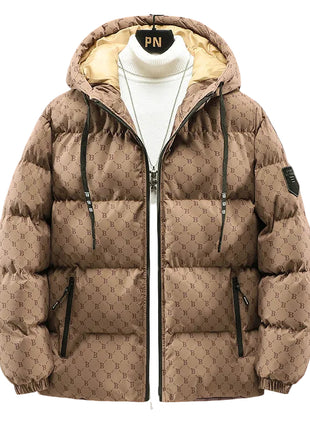 Warm Polyester Padded Jacket in Coffee Color