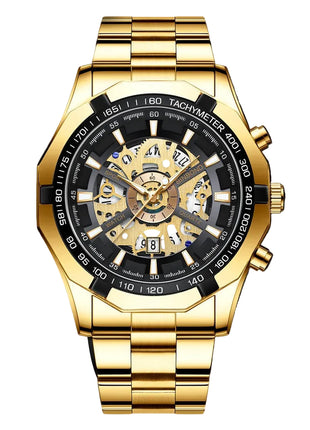 BINBAND Men’s Luminous Skeleton Watch with Waterproof Automatic Design