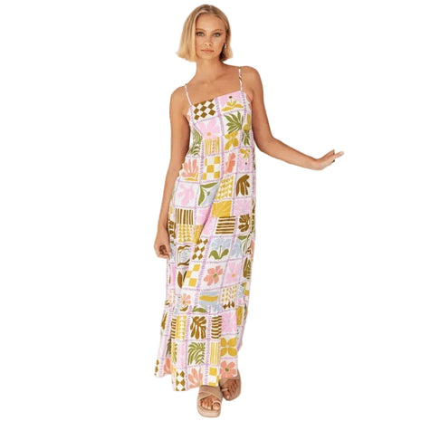 Women's Bohemian Sling Dress with Open Back Design
