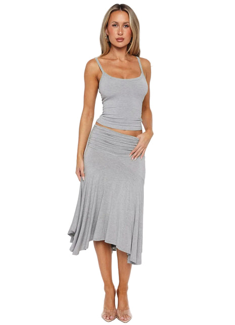Versatile Women's Two-Piece Street Fashion Outfit in grey and pink BLNDL