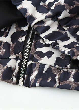 Women's distressed leopard print jacket coat

Leopard print streetwear jacket with irregular fit

Women's animal print coat with distressed detailing

Long-sleeve leopard jacket for casual streetwear outfits

Women's leopard print outerwear styled with denim

Distressed animal print jacket for edgy everyday fashion

BLNDL women's leopard print statement jacket