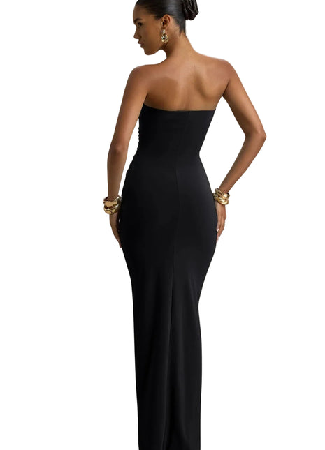 Strapless Pleated Bodycon Evening Dress
Elegant Wine Red Sheath Dress
Black Bandeau Cocktail Dress
Versatile Strapless Party Dress for Women