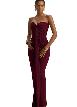 Women's Bandeau Slim Fit Pleated Sheath Dress
Strapless Pleated Bodycon Evening Dress
Elegant Wine Red Sheath Dress
Black Bandeau Cocktail Dress
Versatile Strapless Party Dress for Women