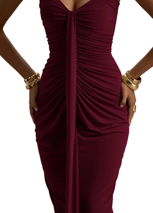 Women's Bandeau Slim Fit Pleated Sheath Dress
Strapless Pleated Bodycon Evening Dress
Elegant Wine Red Sheath Dress
Black Bandeau Cocktail Dress
Versatile Strapless Party Dress for Women