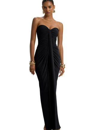 Strapless Pleated Bodycon Evening Dress
Elegant Wine Red Sheath Dress
Black Bandeau Cocktail Dress
Versatile Strapless Party Dress for Women