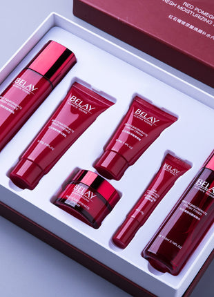 Belay Beauty 6-Step Facial Care Set with Hyaluronic Acid in Avocado and Pomegranate Skincare Collections