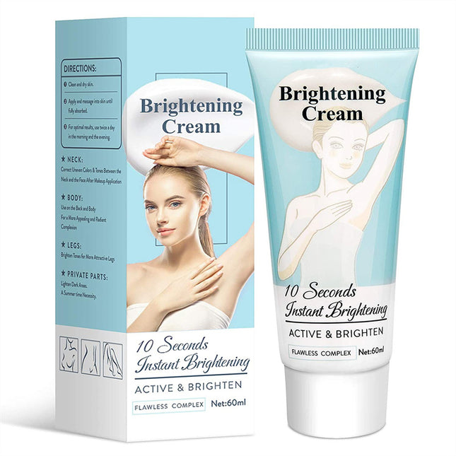 Brightening Cream packaging with tube and box on a white background