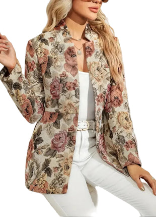 Casual Flowers Jacket with Elegant Floral Print