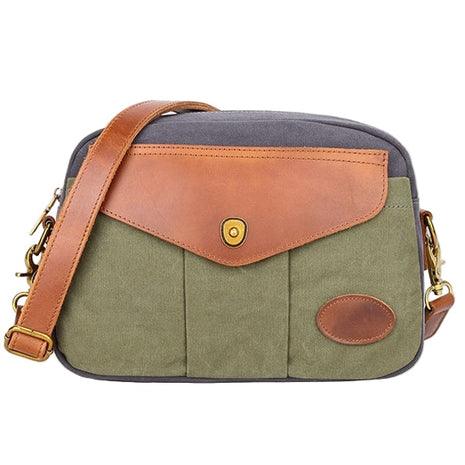 Blocked Retro Canvas Crossbody Handbag – Vintage Style Built for Everyday Adventures army green