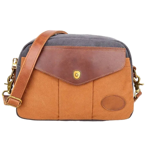 Blocked Retro Canvas Crossbody Handbag – Vintage Style Built for Everyday Adventures brown