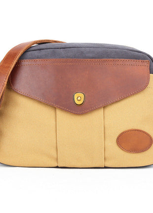 Blocked Retro Canvas Crossbody Handbag – Vintage Style Built for Everyday Adventures khaki