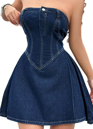 Women's Off-Shoulder Corset Denim Mini Dress
Blue Denim-Look Off-Shoulder Mini Dress
Corset Waist Sleeveless Denim Dress
Women's Casual Denim Mini Dress
Versatile Off-Shoulder Blue Mini Dress