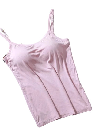 Breathable modal camisole with sling straps and built-in bra, ideal for layering or wearing on its own.