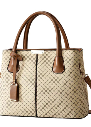 Business Commute Tote Portable Shoulder Handbag – Professional Style for Every Day khaki cross