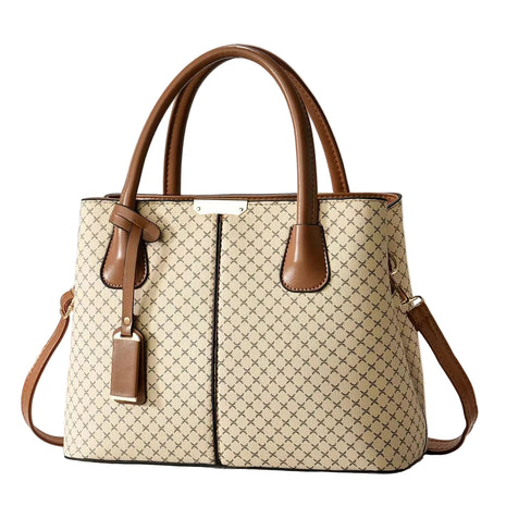 Business Commute Tote Portable Shoulder Handbag – Professional Style for Every Day khaki cross