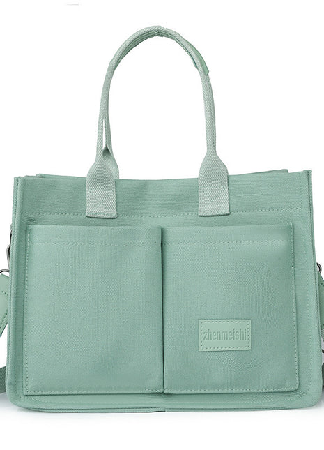 Casual Daily Canvas Tote Handbag – Spacious, Durable & Ready for Every Adventure mint green