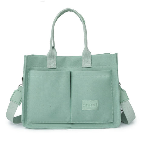 Casual Daily Canvas Tote Handbag – Spacious, Durable & Ready for Every Adventure mint green