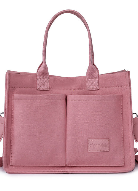 Casual Daily Canvas Tote Handbag – Spacious, Durable & Ready for Every Adventure pink