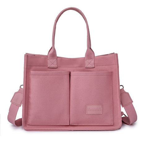 Casual Daily Canvas Tote Handbag – Spacious, Durable & Ready for Every Adventure pink