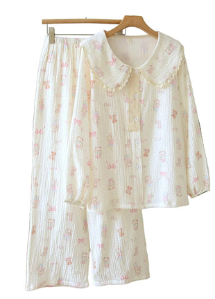 Floral Cotton Pyjamas with Lace Trim
Rabbit Princess Purple Cotton 