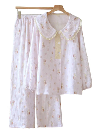 Floral Cotton Pyjamas with Lace Trim
Rabbit Princess Purple Cotton