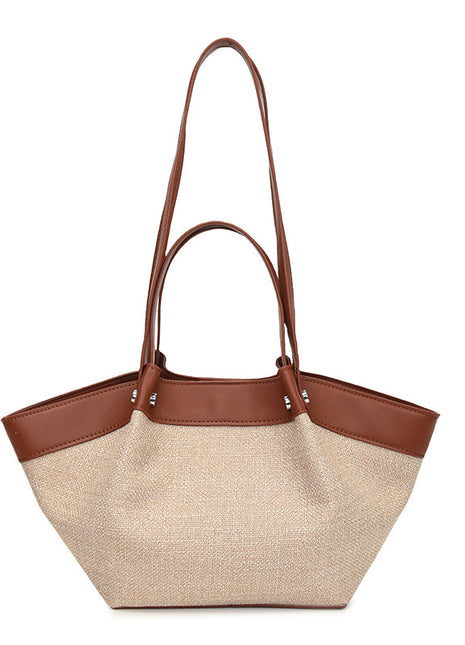 Casual Pleated Tote Handbag | Women's PU Leather Everyday Shoulder Bag brown