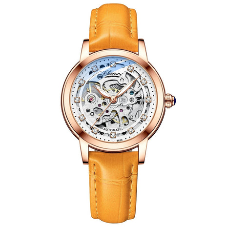 Chenxi Waterproof Luxury Women’s Mechanical Watch with Genuine Leather Strap