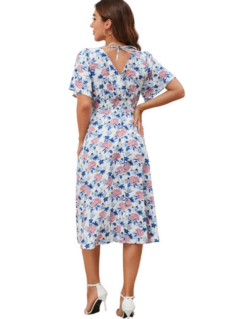 White Women's Bohemian Summer Dress