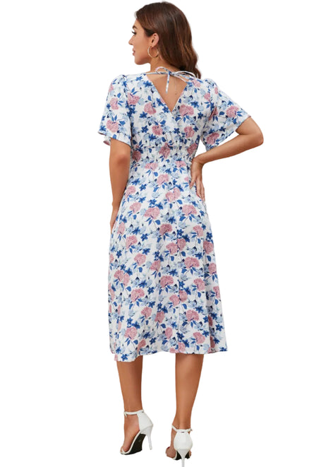 White Women's Bohemian Summer Dress
