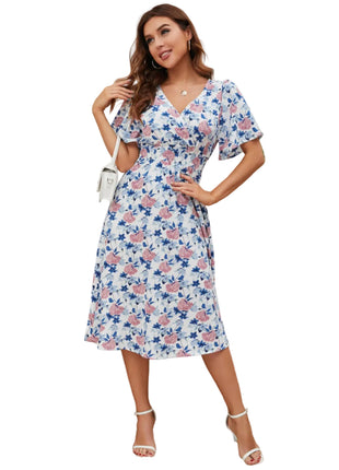 White Flowing Chiffon Midi Dress