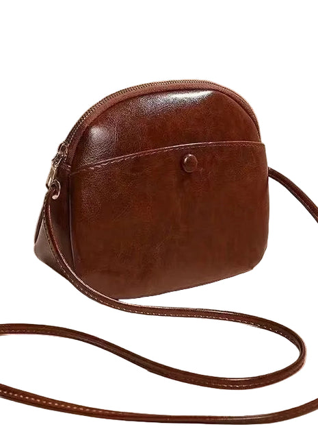 Classic Brown Leather Shoulder Handbag – Everyday Style with Modern Convenience brown