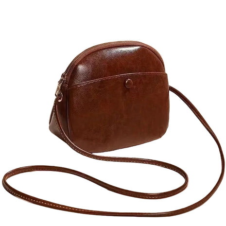 Classic Brown Leather Shoulder Handbag – Everyday Style with Modern Convenience brown