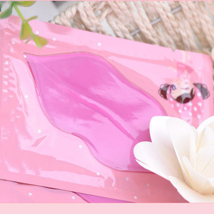 Pink packaging with a white flower on a pink background