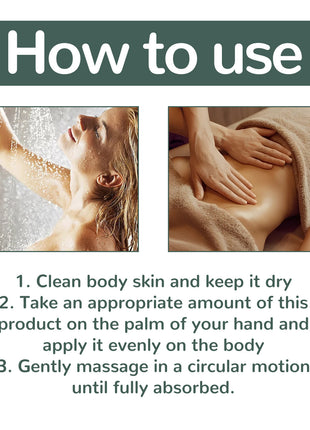 Collagen massage body oil with fast-absorbing texture for moisturizing and relaxing body care routines.