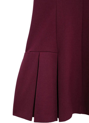 College Style Slim Fit Halter Polo Midi Dress in Wine Red