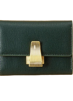 Short multi-card leather wallet made from genuine leather with stylish stitching details.
