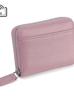 Compact genuine leather card organizer designed for travel, work, and daily essentials.