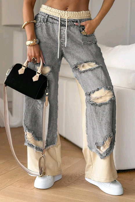 Contrast Stitch Straight-Leg Denim Jeans light Blue - BLNDL