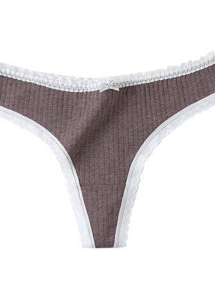 Breathable Cotton Seamless Thong Underwear Brown BLNDL