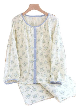 Women's Floral Cotton Long Sleeve Pyjamas Set BLNDL