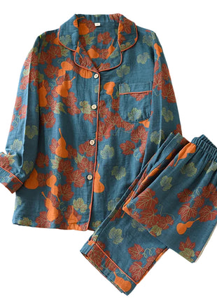 Versatile Women's Cotton Gauze Jacquard Sleepwear