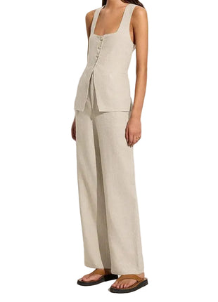 Cotton and Hemp Blend Two-Piece Commuter Outfit blndl