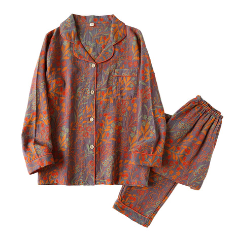 Grey Vintage Cotton Long Sleeve Sleepwear BLNDL